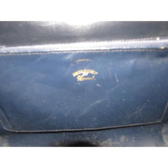 Gucci RARE BOHO Deep Blue 2-Way Clutch G Logo Print Canvas & Black Leather - Picture 9 of 12